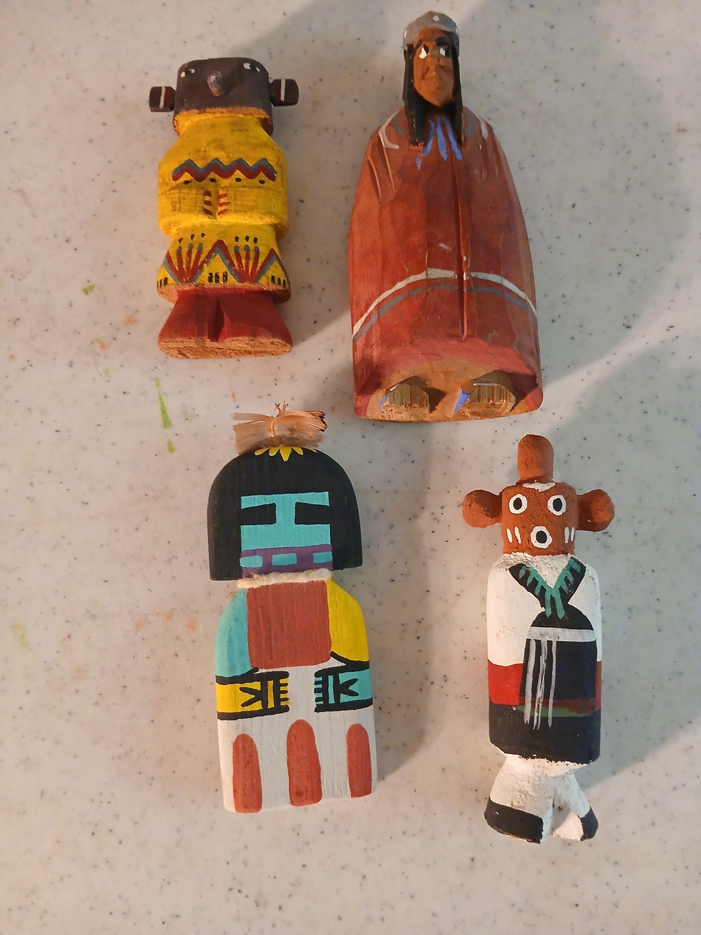 Hand-Carved Native Style Kachina Dolls - Lot Of 4